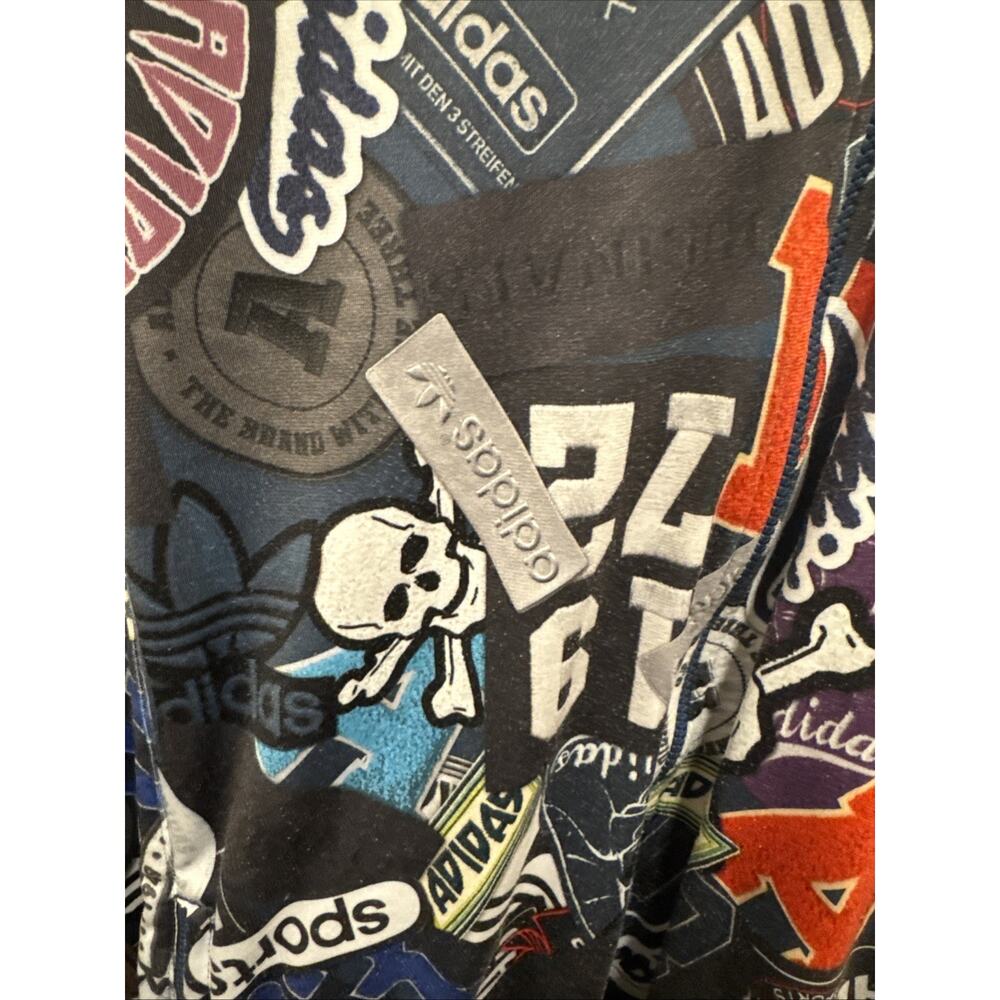 Adidas - All Over Print Logo Zip Up Jacket. Mens 2XL. Logo and Skull print - Picture 3 of 11